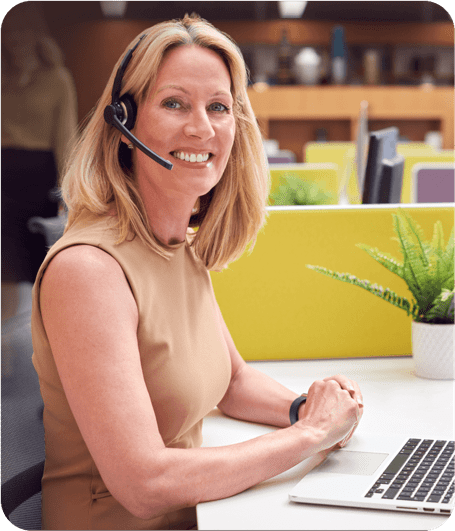 Call Center Rep on Headset