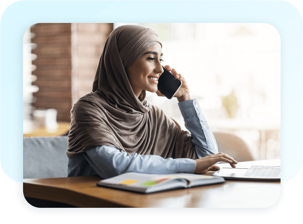 Woman talking on cell phone